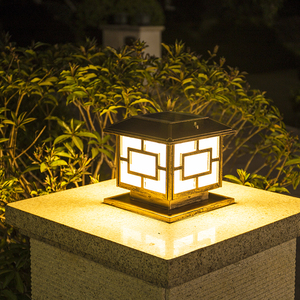 太阳能柱头灯户外庭院路灯花园景观农村超亮防水家用围墙led灯具