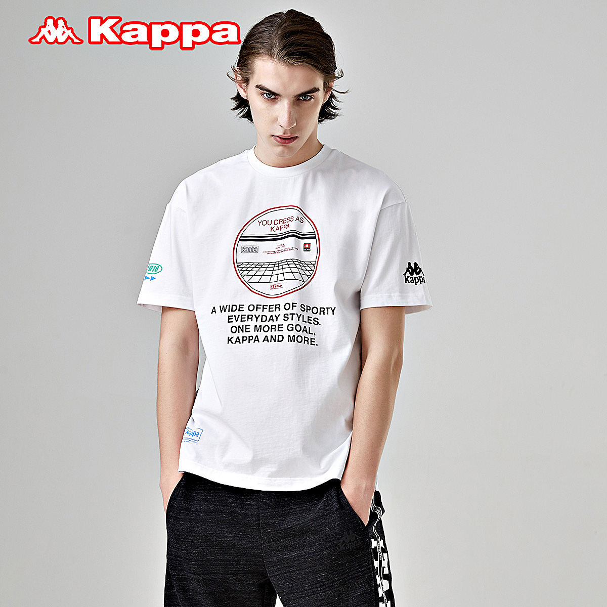 Kappa卡帕 男款运动短袖休闲T恤夏季半袖 2019新款|K0912TD60D