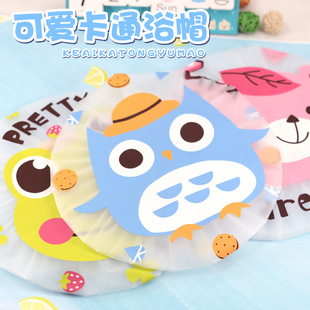 儿童成人防水浴帽女款卡通沐浴帽 厨房做饭防油烟帽子洗澡头套