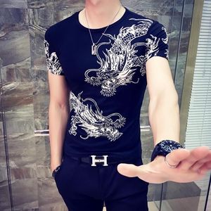 【带龙图案的衣服男短袖t恤价格】最新带龙图