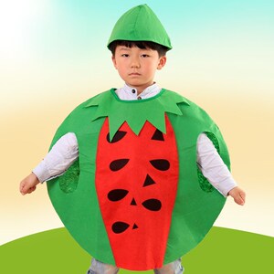 幼儿园手工制作环保衣服走秀亲子装废物利用大人儿童蔬菜水果装扮