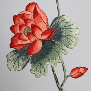  span class=h>机绣 /span>荷花刺绣朵花布贴 中国风衣服莲花装饰贴花