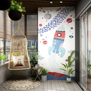 童话星空 阳台瓷砖画 个性幼儿园卡通儿童主题房 span class=h>墙砖 