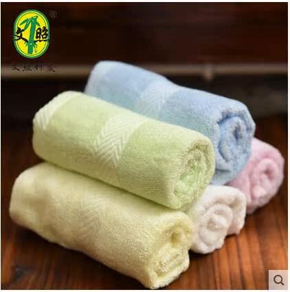 文照竹炭竹浆竹纤维儿童毛巾婴儿洗脸巾 柔软舒适清洁肌肤8条包邮