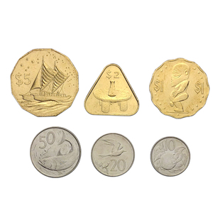 【k-2】外国硬币 库克群岛6枚大全套 全新 精美异形币 2015年