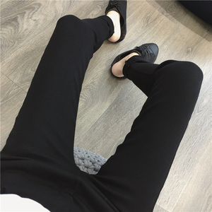 细米家 显瘦显腿长弹力修身魔术裤黑色高腰一粒扣 span class=h>铅笔 