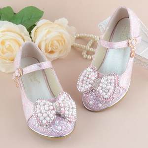 女童小高跟公主鞋儿童皮鞋单鞋春季新款儿童粉