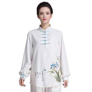 古韵中华春夏季亚麻棉中袖太极服中老年练功晨