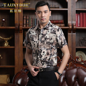 卢驼唐装单上衣爸爸短袖夏装中老年亚麻汉服爷