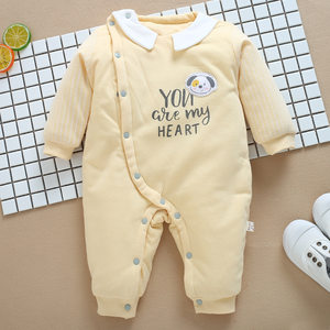 婴儿冬季棉衣套装加厚宝宝棉袄女0一1岁夹棉