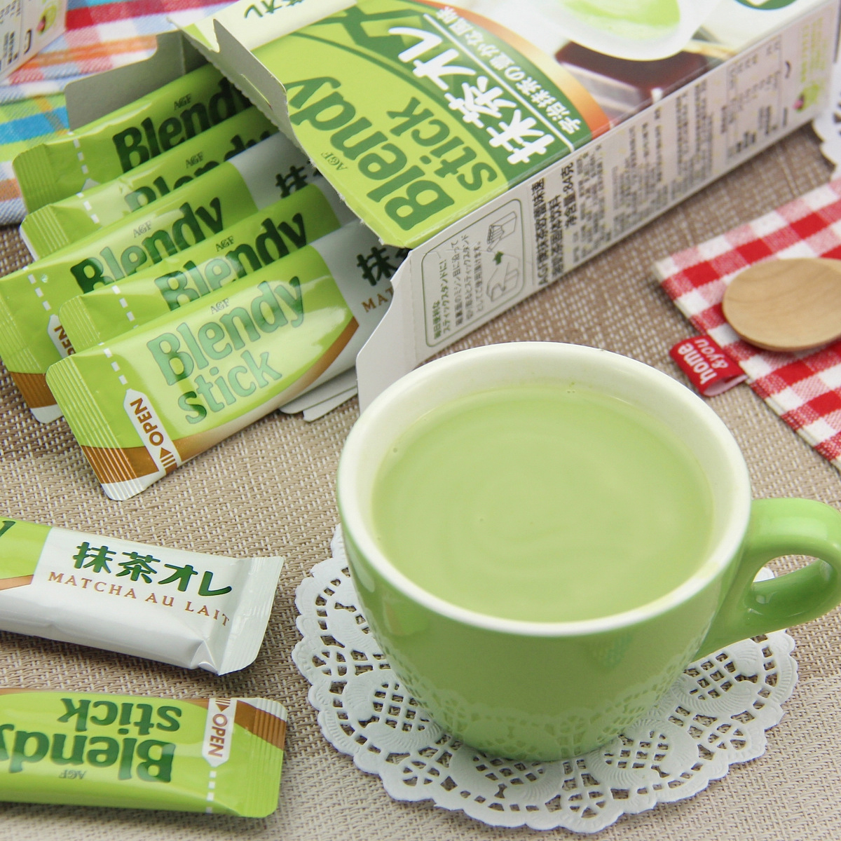 日本进口 agf宇治抹茶欧蕾 7根装84g 速溶奶茶固体饮料冲饮品