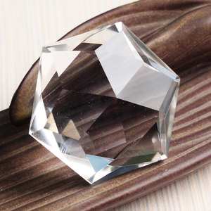 如鸿天然白水晶原石摆件星空六芒星钻石面六角能量疗俞石大号