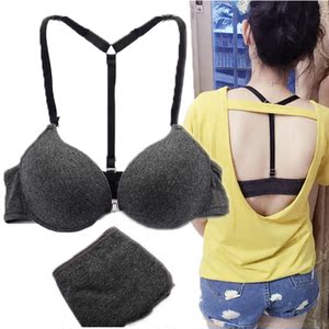 挂脖运动内衣女聚拢图片