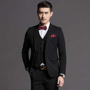 结婚西服套装男新郎2017英伦风婚礼西装三件套伴郎礼服韩版衣服潮