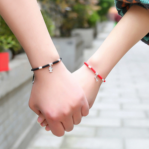 情侣手链一对纯银刻字图片