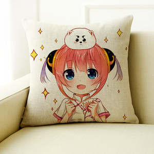 银魂神乐未闻花名动漫棉麻抱枕