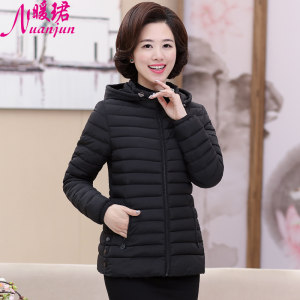 中老年女加绒韩版大花棉衣 中年妈妈装大码中