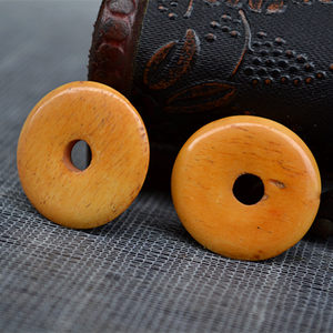 辟邪牦牛骨平安扣 西藏做旧牛骨平安扣吊坠 diy饰品配件