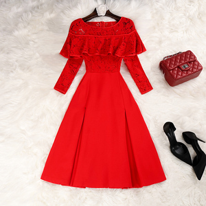 新年红色裙图片