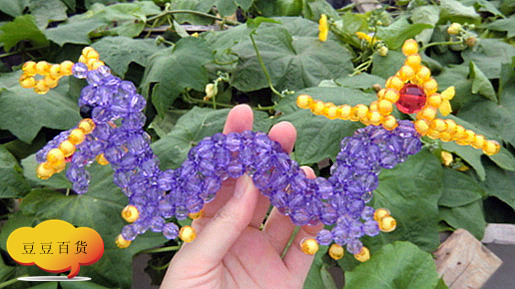 diy手工艺品亚克力串珠材料包 紫晶龙 饰品动物 摆件 附电子教程