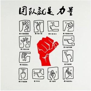 励志墙贴纸包邮公司标语办公会议室玻璃隔断手势装饰团队就是力量