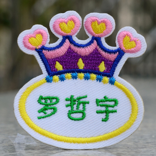卡通姓名贴刺绣 入园幼儿园姓名帖 宝宝名字贴布可缝小马名字贴