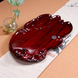 仿实木功夫茶盘树脂茶盘整块单盘大号小坐佛茶托茶道