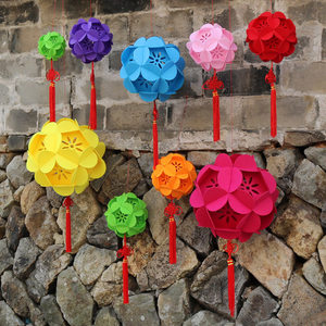 幼儿园室内外走廊空中吊饰商场教室布置材料环保无纺布绣花球 span