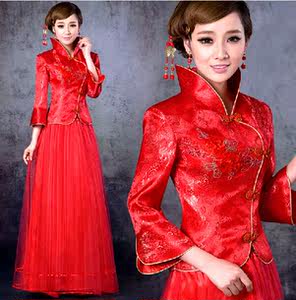 敬酒服民国小凤仙中式伴娘裙女中国风婚礼宴会