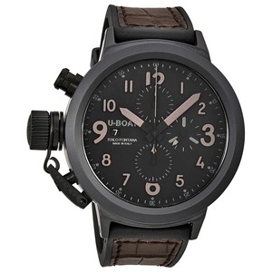 u-boat优博 夜光计时大表盘透底自动机械右手防水皮带男手表 5413