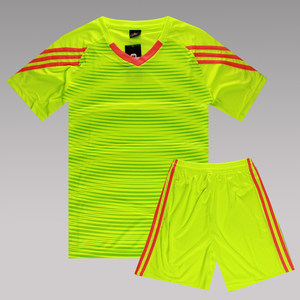 条纹训练足球服运动服对抗比赛服无标成人儿童荧光绿足服印字组团