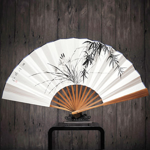 岳龙夏季10寸手绘双面宣纸扇 古 span class=h>风 /span>扇子 span