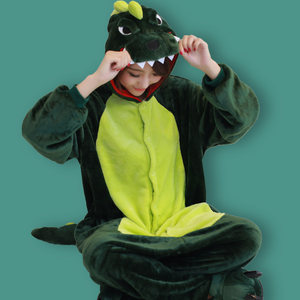 冬季爱情公寓 span class=h>同款 /span>法兰绒恐龙动物卡通连体睡衣