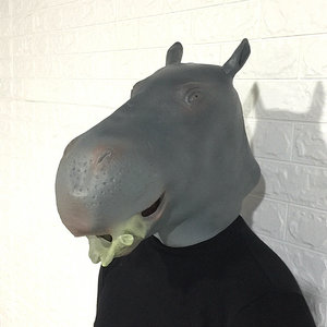 河马面具动物 span class=h>头套 /span>包邮 万圣节表演搞笑道具