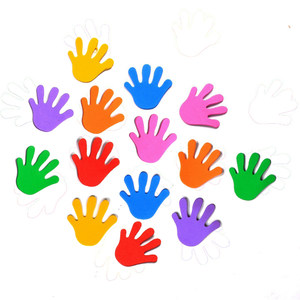 幼儿园装饰品教室墙面布置装饰材料 eva泡沫贴画 带胶小手 小手掌