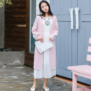 女装新款冬装大款毛衣外套女秋冬加厚大衣中长