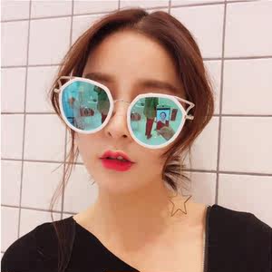 韩国原宿网红同款复古显脸小太阳眼镜女金属框