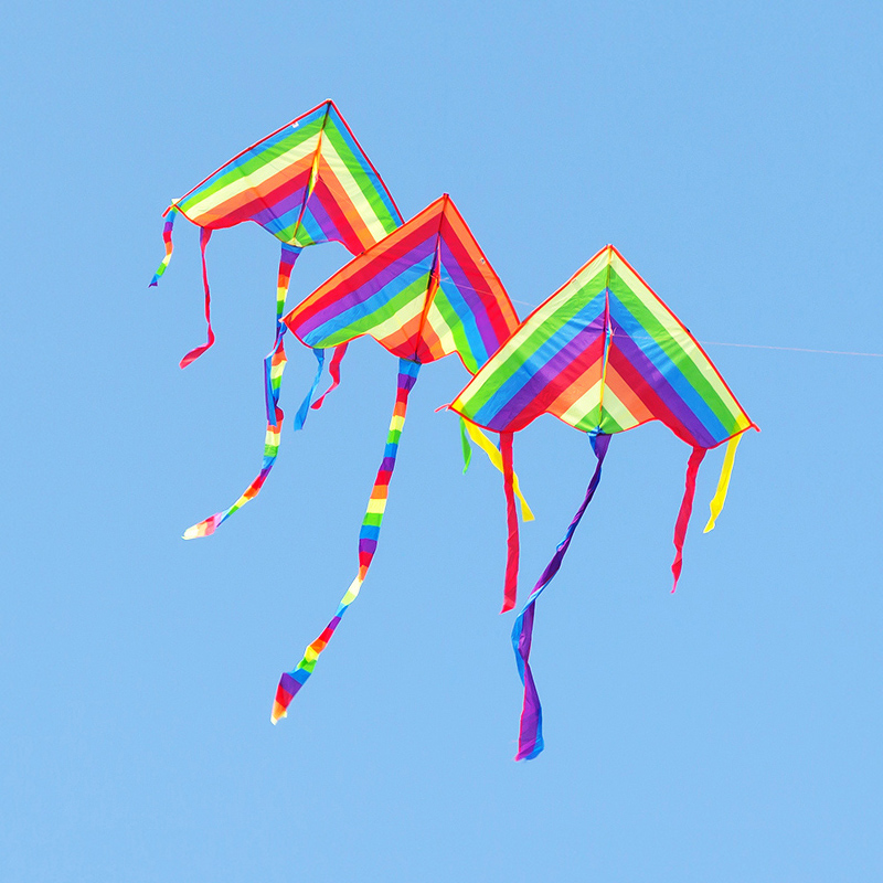 彩虹风筝带线轮套装 潍坊小卡通初学者大型成人 微风易飞儿童新款