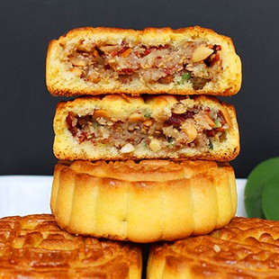 东北老式五仁月饼 酥皮脆皮 100克每块 10个2斤装 买20块送2块包