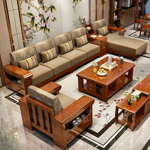 家私沙发客厅实木新中式图片