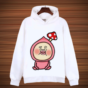 >可爱卡通加绒连 span class=h>帽 /span>套头宽松男女衣服农场 span