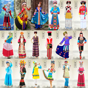 妈汝56个民族全套 span class=h>服饰/span>支持定制各类民族服装