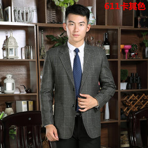 秋冬新款爸爸装春秋男西装大码休闲西服中老年