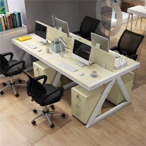 电脑桌台集体工位白色班台桌电脑桌椅办公桌销售部 span class=h>职业