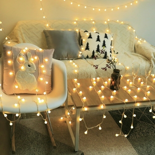 网红自拍led小彩灯闪灯串灯满天星圆球电池布置房间卧室新年装饰