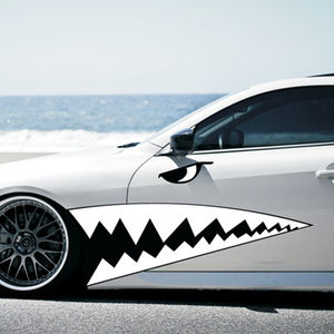 鲨鱼嘴汽车通用贴纸整车 span class=h>贴花 /span>车身拉花个性 span