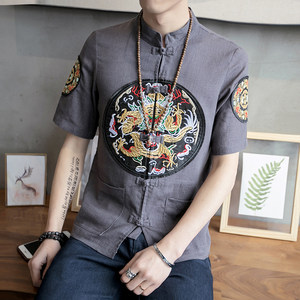 【男唐装短袖上衣图片】男唐装短袖上衣图片大