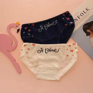 内裤女厚款加厚纯棉中腰小碎花内裤女纯棉清新
