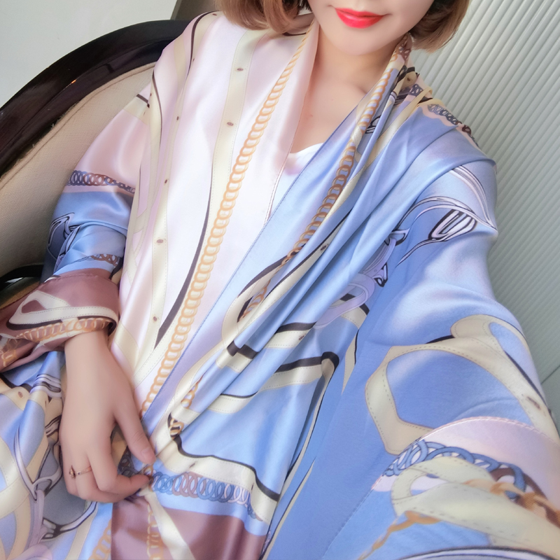 真丝丝巾春季女士百搭防晒沙滩巾桑蚕丝披肩新款围巾多用纱巾包邮