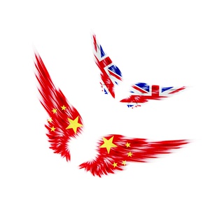汽车贴纸中国翅膀英国国旗装饰防水反光五星红旗车贴遮挡划痕贴